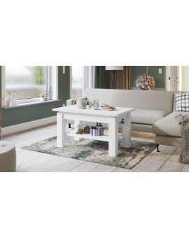 OSLO sonoma dub / bílá, rozkládací, zvedací konferenční stůl, stolek
