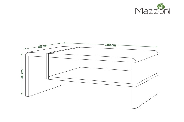 CLIFF MAT  beton / černá, konferenční stolek
