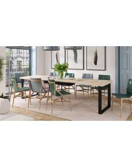 NOIR beton / bílý, rozkládací, konferenční stůl, stolek