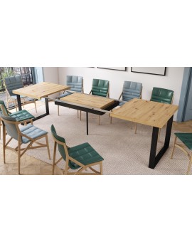 NOIR dub craft zlatý/černý rozkládací, konferenční stůl, stolek