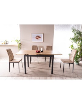 ASTORIA hnědý dub / černá, rozkládací, zvedací konferenční stůl, stolek